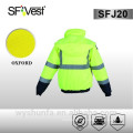 polyester fiber filled jacket PVC coated waterproof reflective security jacket